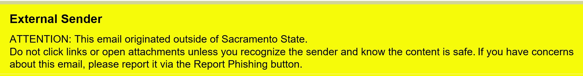 image of email external sender alert