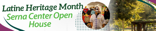 Decorative graphic with event title and picture of a student.